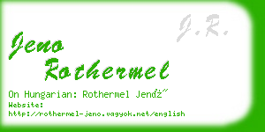 jeno rothermel business card